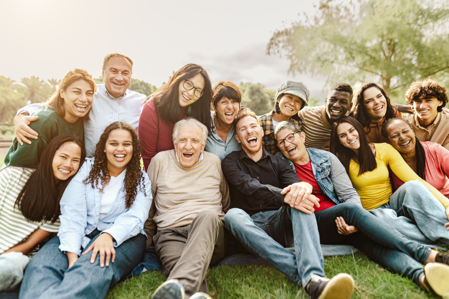 group of happy smiling diverse people